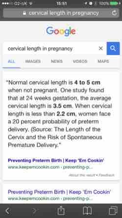 Cervical Length Measurement Chart