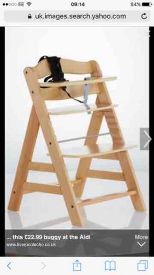 hauck wooden high chair aldi