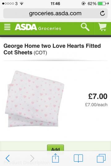 asda fitted cot sheets