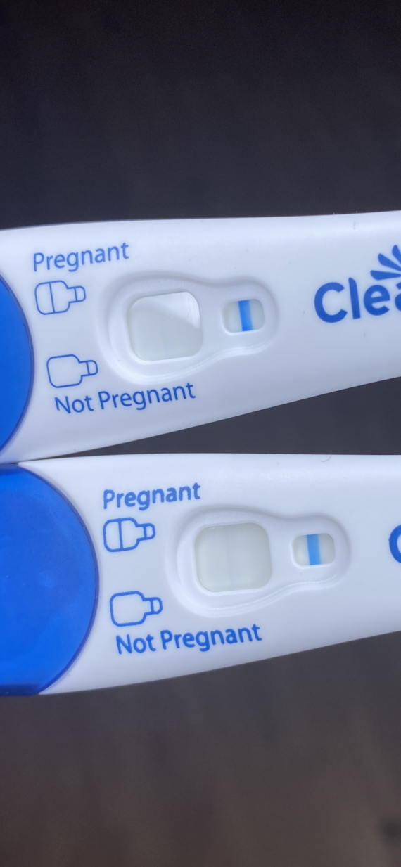 Very very faint positive line on clear blue