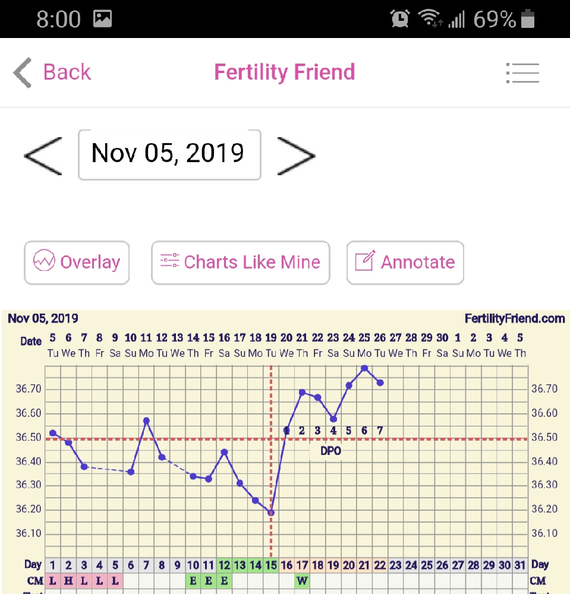 Start of a triphasic BBT chart??